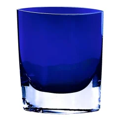 Vases Badash Crystal 8 In. Samantha Cobalt Blue European Mouth Blown Thick Walled Decorative Vase