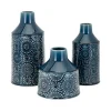 Benjara Glazed Blue Ceramic Floral Vases (Set Of 3) -Brita shop blue benjara vases bm187330 64 1000