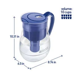 Water Filter Pitchers Brita Monterey 10-Cup Water Filter Pitcher In Blue With Longlast Filter, BPA Free -Brita shop blue brita water filter pitchers 6025836304 40 1000