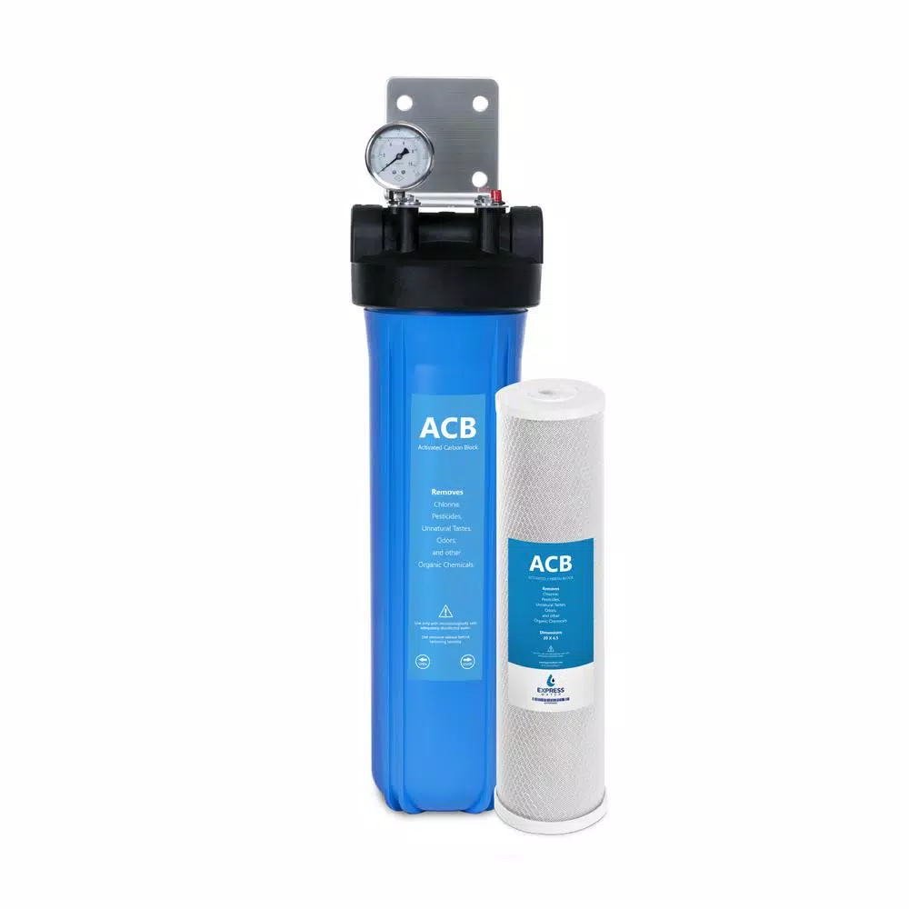 Water Filtration Systems Express Water Whole House 1-Stage Water Filtration System – Charcoal Carbon Filter With Pressure Gauge, Easy Release, 1 In. Connection 3 Water Filtration Systems Express Water Whole House 1-Stage Water Filtration System – Charcoal Carbon Filter With Pressure Gauge, Easy Release, 1 In. Connection