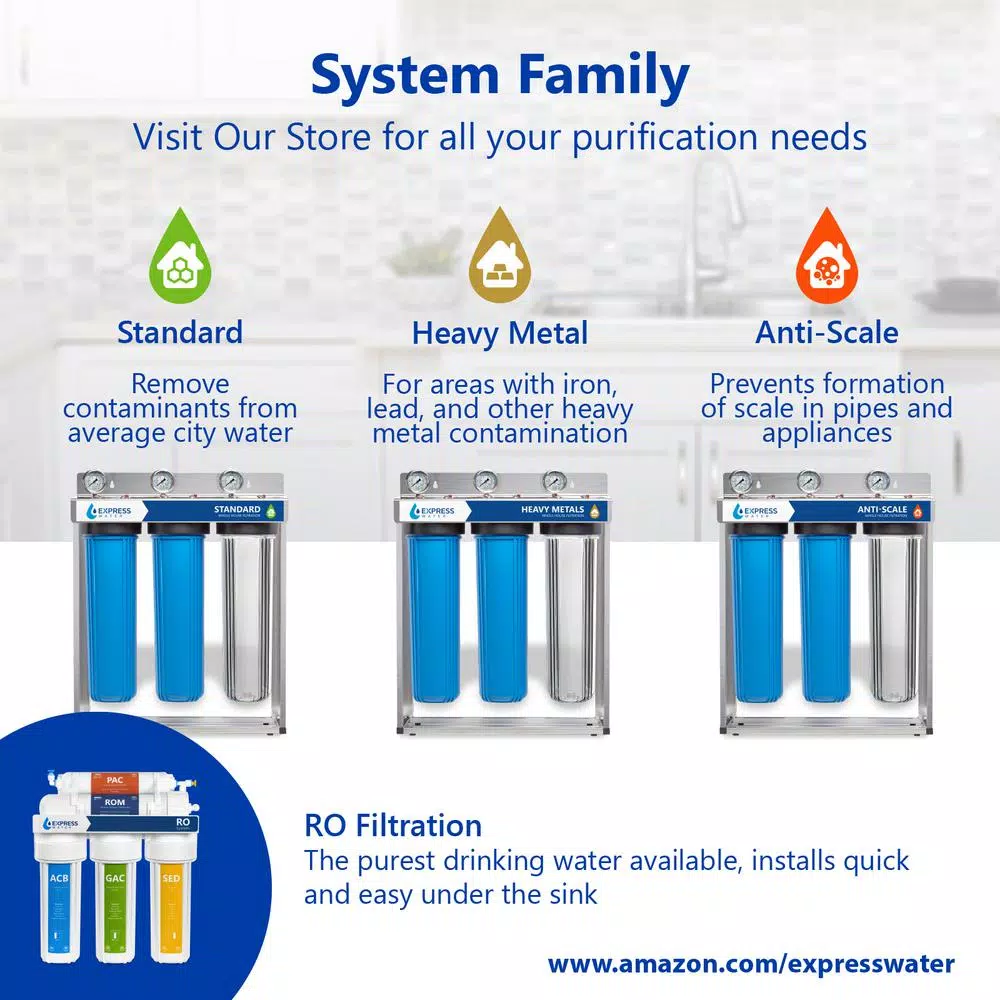 Water Filtration Systems Express Water Whole House 1-Stage Water Filtration System – Charcoal Carbon Filter With Pressure Gauge, Easy Release, 1 In. Connection 8 Water Filtration Systems Express Water Whole House 1-Stage Water Filtration System – Charcoal Carbon Filter With Pressure Gauge, Easy Release, 1 In. Connection - Image 6