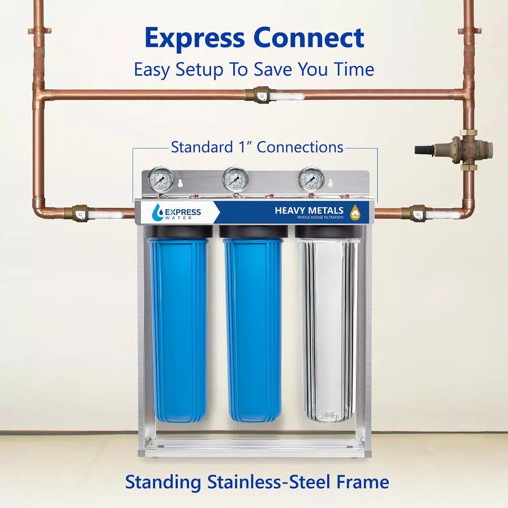 Water Filtration Systems Express Water Express Water 3 Stage Whole House Water Filtration System – Sediment, KDF, Carbon – Includes Pressure Gauges And More 6 Water Filtration Systems Express Water Express Water 3 Stage Whole House Water Filtration System – Sediment, KDF, Carbon – Includes Pressure Gauges And More - Image 4