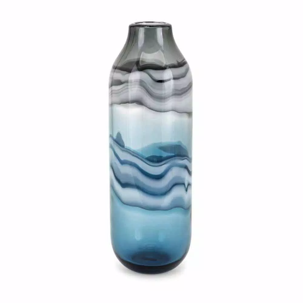 Vases IMAX Delphia Blue Large Glass Vase 3 Vases IMAX Delphia Blue Large Glass Vase