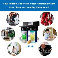 Water Filtration Systems ISPRING 10 In. X 4.5 In. Heavy Duty 2-Stage Undersink Water Filtration System With Premium Carbon Filter And Direct Connect Hose 14 Water Filtration Systems ISPRING 10 In. X 4.5 In. Heavy Duty 2-Stage Undersink Water Filtration System With Premium Carbon Filter And Direct Connect Hose -Brita shop blue ispring under sink water filters us21b fa 1000