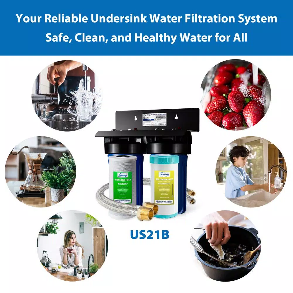 Water Filtration Systems ISPRING 10 In. X 4.5 In. Heavy Duty 2-Stage Undersink Water Filtration System With Premium Carbon Filter And Direct Connect Hose 8 Water Filtration Systems ISPRING 10 In. X 4.5 In. Heavy Duty 2-Stage Undersink Water Filtration System With Premium Carbon Filter And Direct Connect Hose - Image 6
