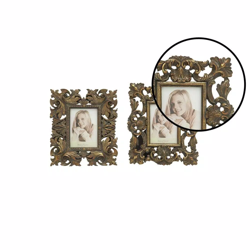 Picture Frames LITTON LANE Rustic 1-Opening Bronze Scrollwork Photo Frames (Set Of 2) 5 Picture Frames LITTON LANE Rustic 1-Opening Bronze Scrollwork Photo Frames (Set Of 2) - Image 3