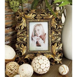 Picture Frames LITTON LANE Rustic 1-Opening Bronze Scrollwork Photo Frames (Set Of 2)