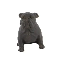 Sculptures LITTON LANE Polystone Sitting Bulldog Sculpture -Brita shop bronze litton lane sculptures 44719 c3 1000