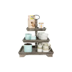 Decorative Trays 3R Studios Brown Decorative 3-Tier Tray -Brita shop brown 3r studios decorative trays ec0285 31 1000