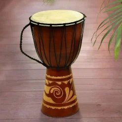 Sculptures Benzara Toca Wood And Leather Brown Djembe Drum 13 Sculptures Benzara Toca Wood And Leather Brown Djembe Drum -Brita shop brown and cream benzara sculptures bm06826 31 1000