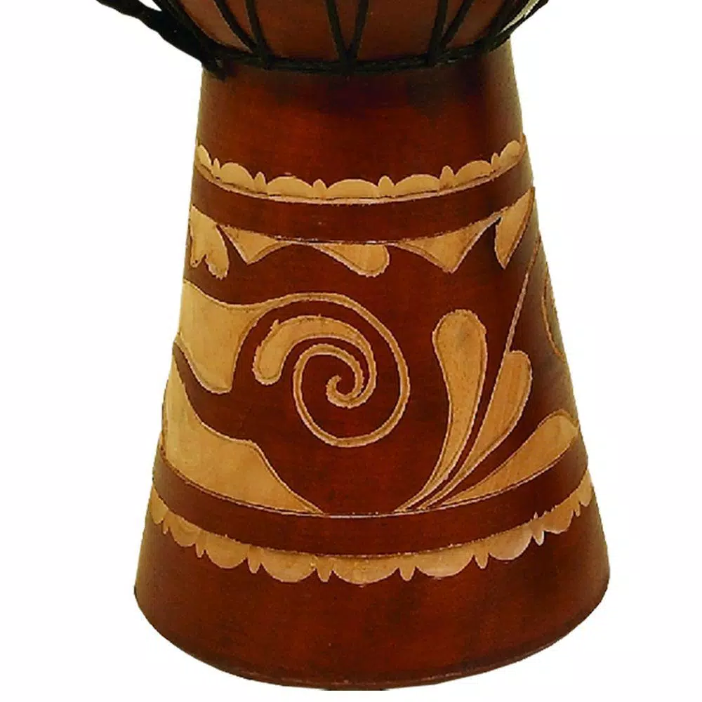Sculptures Benzara Toca Wood And Leather Brown Djembe Drum 4 Sculptures Benzara Toca Wood And Leather Brown Djembe Drum - Image 2