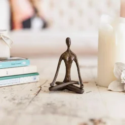 Sculptures DANYA B Female Yoga Lotus Cast Bronze Sculpture