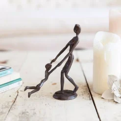 Sculptures DANYA B Mother Playing And Swinging Child Cast Bronze Sculpture