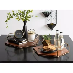 Decorative Trays Kate And Laurel Westland 16 In. X 5 In. X 17 In. Brown/Gold Decorative Wall Shelf -Brita shop brown gold kate and laurel decorative trays 214538 31 1000