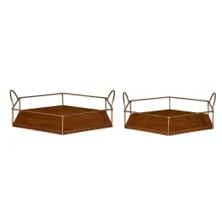 Decorative Trays Kate And Laurel Westland 16 In. X 5 In. X 17 In. Brown/Gold Decorative Wall Shelf -Brita shop brown gold kate and laurel decorative trays 214538 4f 1000