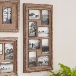 Picture Frames Home Decorators Collection 4″ X 6″ Natural Beaded Wood 8-Opening Picture Frame -Brita shop brown home decorators collection picture frames m180394xxa 40 1000