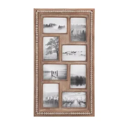 Picture Frames Home Decorators Collection 4″ X 6″ Natural Beaded Wood 8-Opening Picture Frame
