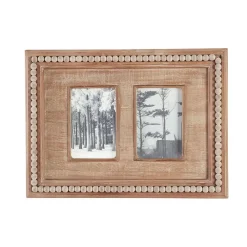 Picture Frames Home Decorators Collection 4″ X 6″ Natural Beaded Wood 2-Opening Picture Fram
