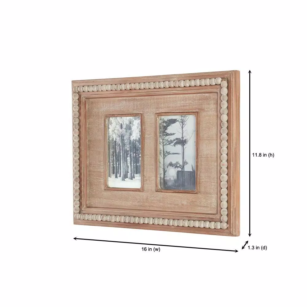 Picture Frames Home Decorators Collection 4″ X 6″ Natural Beaded Wood 2-Opening Picture Fram 4 Picture Frames Home Decorators Collection 4″ X 6″ Natural Beaded Wood 2-Opening Picture Fram - Image 2