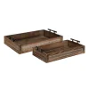 Decorative Trays Kate And Laurel Bayport Brown Decorative Tray (Set Of 2) -Brita shop brown kate and laurel decorative trays 214435 64 1000