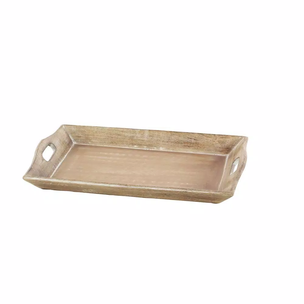 Decorative Trays LITTON LANE Distressed Brown Decorative Wooden Trays (Set Of 2) 8 Decorative Trays LITTON LANE Distressed Brown Decorative Wooden Trays (Set Of 2) - Image 6