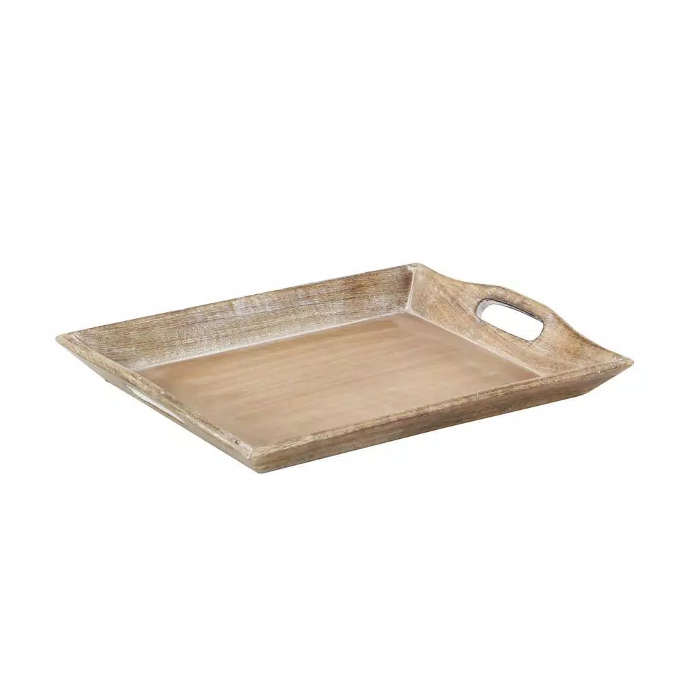 Decorative Trays LITTON LANE Distressed Brown Decorative Wooden Trays (Set Of 2) 6 Decorative Trays LITTON LANE Distressed Brown Decorative Wooden Trays (Set Of 2) - Image 4