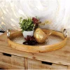 Decorative Trays LITTON LANE Rustic Wood And Aluminum Oval Trays (Set Of 2) 1 Decorative Trays LITTON LANE Rustic Wood And Aluminum Oval Trays (Set Of 2) -Brita shop brown litton lane decorative trays 42123 64 1000