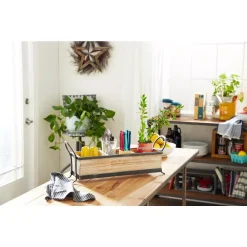 Decorative Trays LITTON LANE Rustic 3-Compartment Brown Decorative Tray -Brita shop brown litton lane decorative trays 54419 77 1000