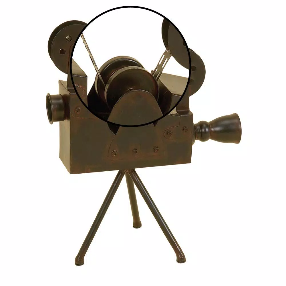 Sculptures LITTON LANE 12 In. X 15 In. Vintage Decorative Metal Movie Camera 6 Sculptures LITTON LANE 12 In. X 15 In. Vintage Decorative Metal Movie Camera - Image 4