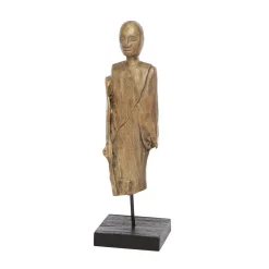 Sculptures LITTON LANE Tall Hand-Carved Buddha Natural Wood Sculpture Table Decor, 5.5 In. X 18 In. -Brita shop brown litton lane sculptures 28431 4f 1000