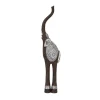 Sculptures LITTON LANE 38 In. Elephant Decorative Sculpture With Raised Trunk In Brown And Silver -Brita shop brown litton lane sculptures 35154 64 1000
