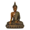 Sculptures LITTON LANE Polystone Sitting Buddha Sculpture On Oval Base -Brita shop brown litton lane sculptures 44125 64 1000