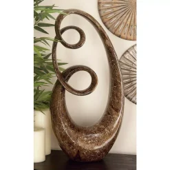 Sculptures LITTON LANE 31 In. X 15 In. Decorative Abstract Sculpture In Colored Polystone -Brita shop brown litton lane sculptures 49715 31 1000