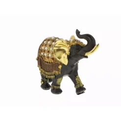 Sculptures LITTON LANE 9 In. X 10 In. Parade Elephant Decorative Figurine In Colored Polystone -Brita shop brown litton lane sculptures 69476 44 1000