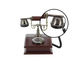 Sculptures LITTON LANE Maroon, Brass And Black MDF Wood And Metal Vintage Rectangular Telephone Decor -Brita shop brown litton lane sculptures 86891 4f 1000