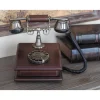 Sculptures LITTON LANE Maroon, Brass And Black MDF Wood And Metal Vintage Rectangular Telephone Decor -Brita shop brown litton lane sculptures 86891 64 1000