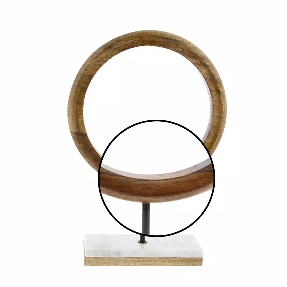 Sculptures LITTON LANE 17 In. X 11 In. Modern Ring Centerpiece Sculpture In Stained Brown 5 Sculptures LITTON LANE 17 In. X 11 In. Modern Ring Centerpiece Sculpture In Stained Brown - Image 3