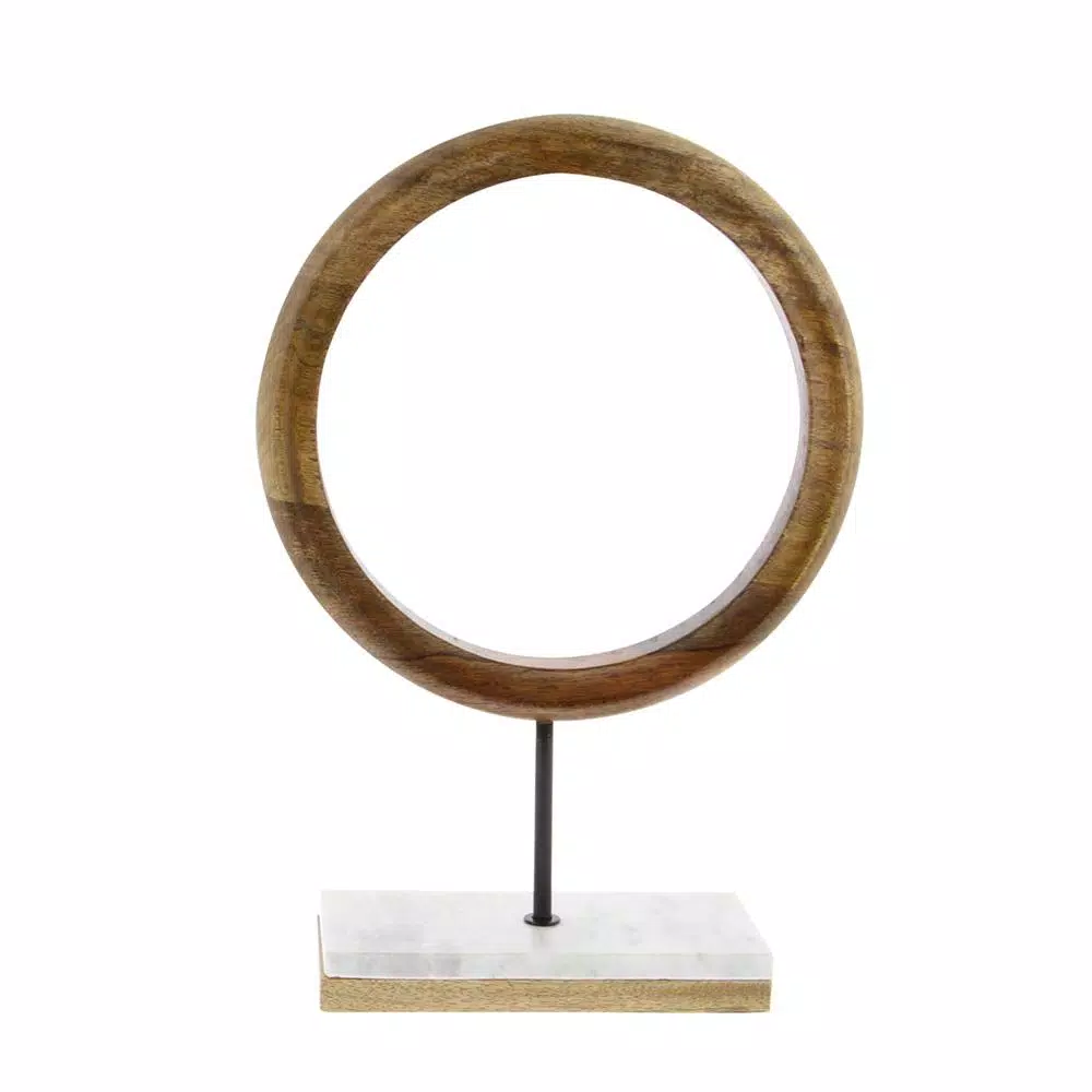 Sculptures LITTON LANE 17 In. X 11 In. Modern Ring Centerpiece Sculpture In Stained Brown 4 Sculptures LITTON LANE 17 In. X 11 In. Modern Ring Centerpiece Sculpture In Stained Brown - Image 2