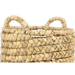 Storage Baskets LITTON LANE Round Water Hyacinth And Metal Storage Wicker Baskets (Set Of 4) 13 Storage Baskets LITTON LANE Round Water Hyacinth And Metal Storage Wicker Baskets (Set Of 4) -Brita shop brown litton lane storage baskets 99899 4f 1000