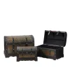Storage Baskets Northlight 22.5 In. Decorative Antique Brown Wood And Faux Snakeskin Storage Boxes (Set Of 3) -Brita shop brown northlight storage baskets 31521219 64 1000