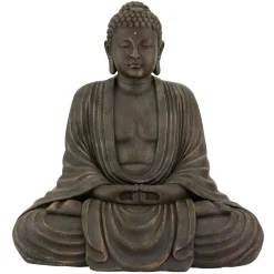Sculptures Oriental Furniture Oriental Furniture 2.5 Ft. Tall Japanese Sitting Buddha Decorative Statue