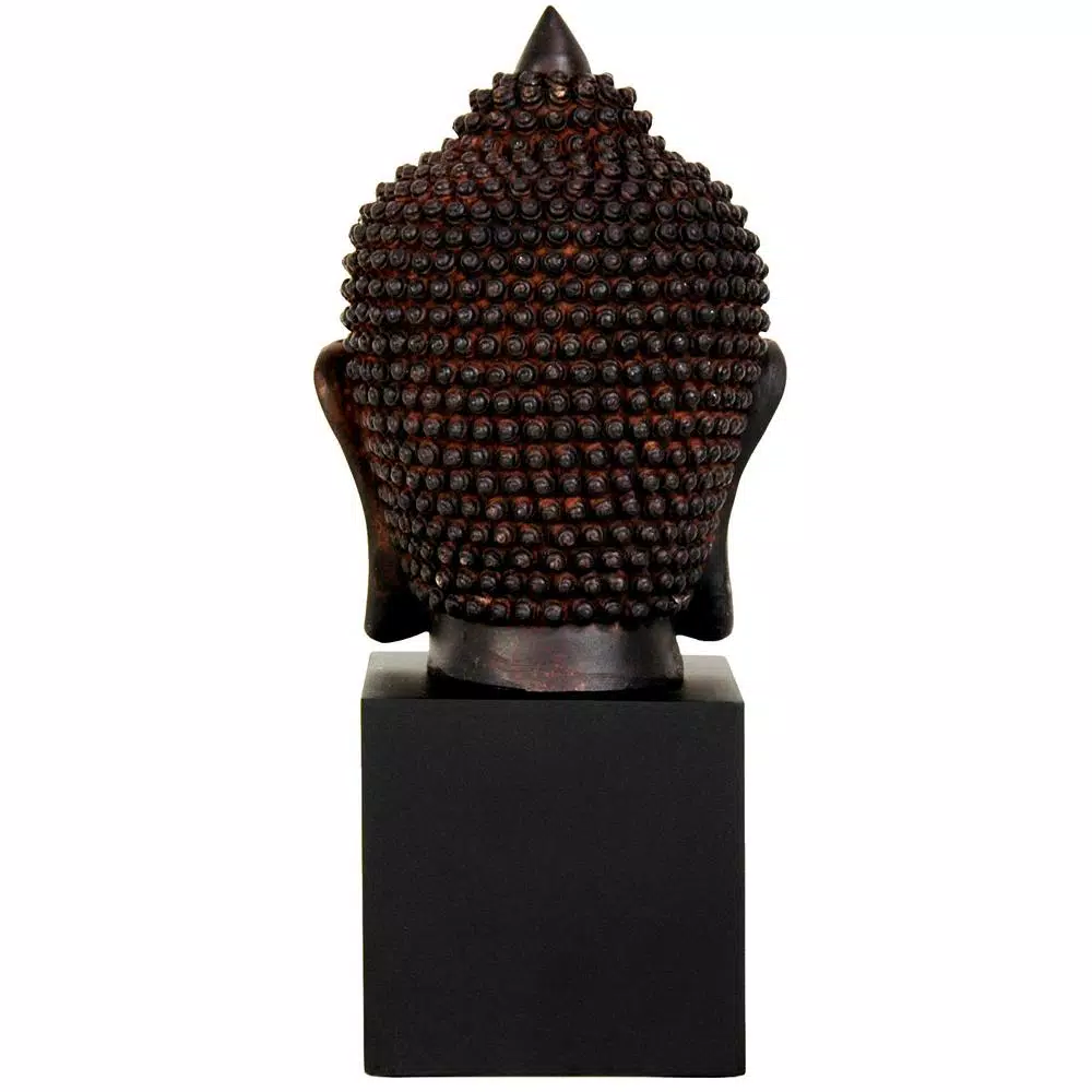 Sculptures Oriental Furniture Oriental Furniture 10 In. Thai Buddha Head Decorative Statue 4 Sculptures Oriental Furniture Oriental Furniture 10 In. Thai Buddha Head Decorative Statue - Image 2