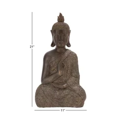 Sculptures LITTON LANE Polystone Meditating Thai Buddha Sculpture 12 Sculptures LITTON LANE Polystone Meditating Thai Buddha Sculpture -Brita shop brown sculptures 44677 1f 1000