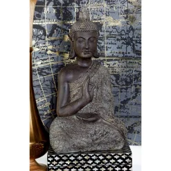 Sculptures LITTON LANE Polystone Meditating Thai Buddha Sculpture 13 Sculptures LITTON LANE Polystone Meditating Thai Buddha Sculpture -Brita shop brown sculptures 44677 31 1000