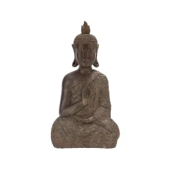 Sculptures LITTON LANE Polystone Meditating Thai Buddha Sculpture 10 Sculptures LITTON LANE Polystone Meditating Thai Buddha Sculpture -Brita shop brown sculptures 44677 c3 1000