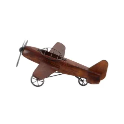 Sculptures LITTON LANE Vintage Plane Wood And Metal Decor -Brita shop brown sculptures 92651 1f 1000