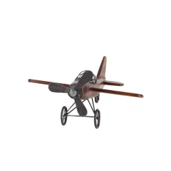 Sculptures LITTON LANE Vintage Plane Wood And Metal Decor -Brita shop brown sculptures 92651 4f 1000