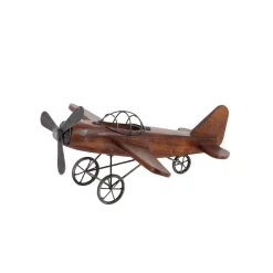 Sculptures LITTON LANE Vintage Plane Wood And Metal Decor -Brita shop brown sculptures 92651 e1 1000