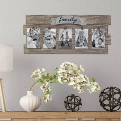Picture Frames Stonebriar Collection Rustic Wood Collage Picture Frame With Clips And Metal Detail -Brita shop brown stonebriar collection picture frames sb 6163a 31 1000