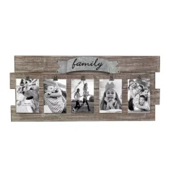 Picture Frames Stonebriar Collection Rustic Wood Collage Picture Frame With Clips And Metal Detail